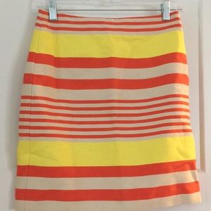 Short Striped Skirt ,size-0P,Lined ,90%Cotton